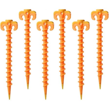 Teltpløkker 6-pak Ultralette Plastik Camping Jord Kraftige 8 Tommer Teltpløkker Letvægts Havepløkker (Fww)