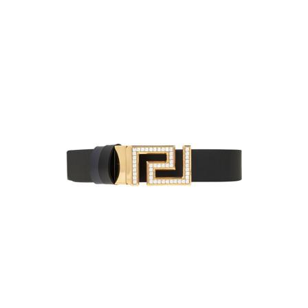 Versace, Belts Zwart, Heren, Maat:90 CM