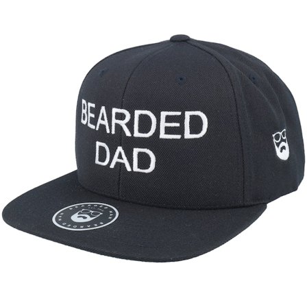 Bearded Man - Black - snapback - Cap - Bearded Dad Black Snapback - Hatstore