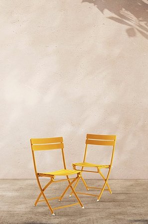 Jotex - Krzesło Ogrodowe 2 Sztuki Zólty - MONTMARTRE - Kup Krzesła i podnóżki ogrodowe firmy Jotex