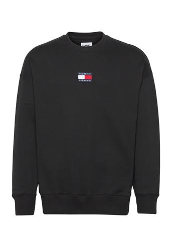 Tjm Tommy Badge Crew Sweat-shirt Genser Svart Tommy Jeans