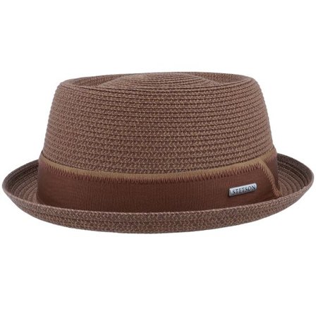 Stetson - Brun porkpie Hatt - Toyo Caramel Coffee Straw Hat Pork Pie @ Hatstore