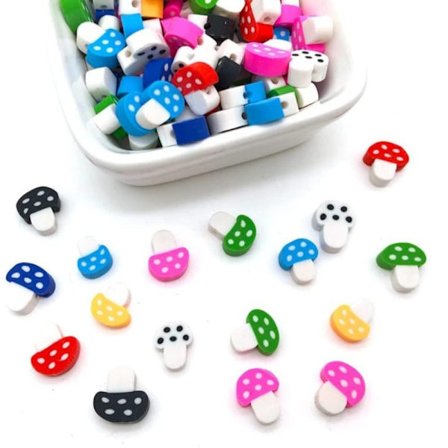 200 kpl Mushroom Polymer Clay Helmet Polymeerisavi Irtovälikappale