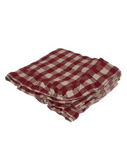 Dug Lisa ternet Bæk&Bølge med flæse 140x250 cm Rød