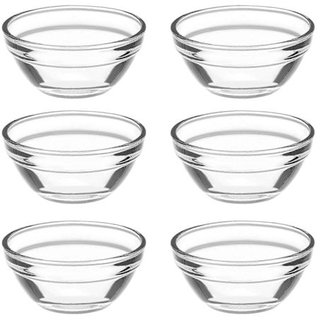6 stk. Glass Puddingboller Små Klare Glassboller Dessertbeholdere Klargjøringsboller til Kjøkken