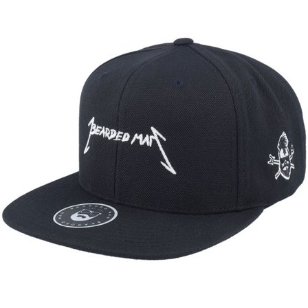 Bearded Man - Svart snapback Keps - American Heavy Metal Logo Black Snapback @ Hatstore