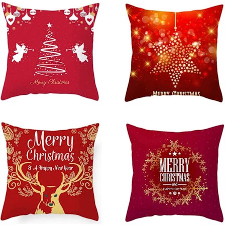 Kuddfodral för soffa, säng, fåtölj, bil, 45 x 45 cm, Röd