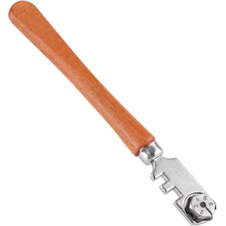 Glasskutter med 6 hjul, trehåndtak, utskiftbar karbid