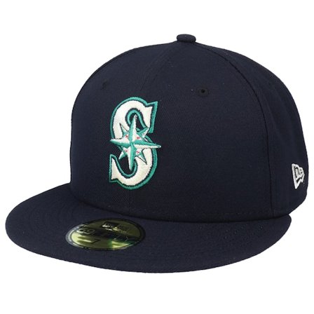 New Era - MLB Blau fitted Cap - Seattle Mariners Authentic On-Field 59Fifty Navy Fitted @ Hatstore