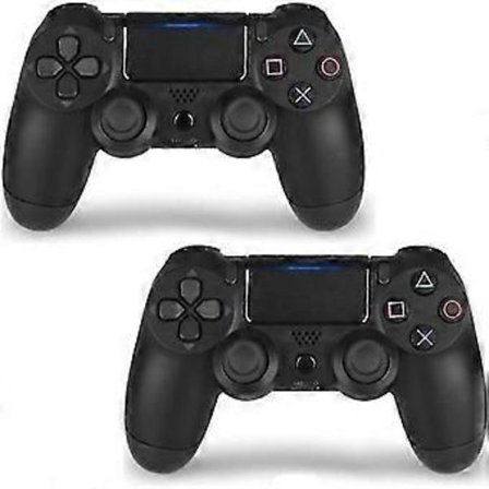 2-pack PS4 Controller DoubleShock Trådlös för Playstation 4 svart, spelkontroll för PS4.