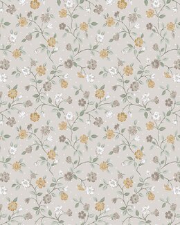 Gardinstoff metervare Lotta småblomstret 140cm Lin - Redlunds