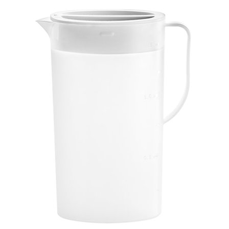 Plastkanna med lock, hållbar, klar, nordisk vit 1,5L