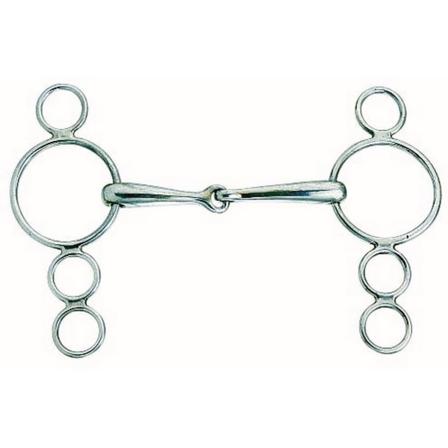 Korsteel Horses Rostfritt Stål Jointed 3 Ring Dutch Gag Bit 4.