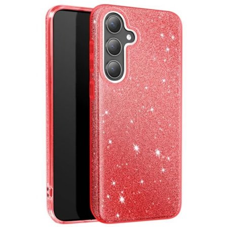 Coque Paillette för Samsung S24 Plus och S25 Plus Silikon Ultra tunn Röd