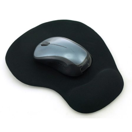 2-pak - Musemåtte med gelpude / Pude til håndled - Sort