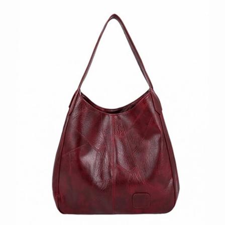 Bella Handväska Dam Vintage Mjuk PU-väska Stor kapacitet Damaxelväska med övre handtag red