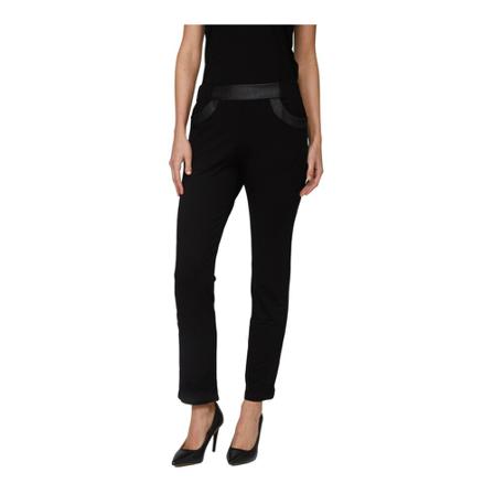 Twinset Bukser with leather details Sort, Dame Chinos