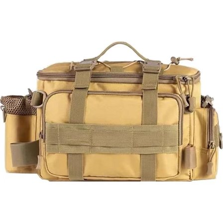 Fishing Bag, Single Shoulder Sea Fishing Bags Tackle Storage Backpack, Camouflage Outdoor Carry Bag Hiking Travel Pack, 40 * 28 * 20CM Yellow