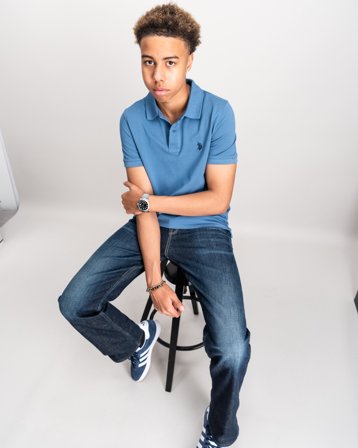 U.S. Polo Assn. DHM Pique Polo Bleu Polos Garçon - Kids Brand Store