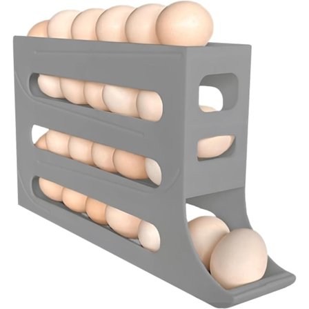 30-Egg Egg Oppbevaring for Kjøleskap - Automatisk Rullende Egg Oppbevaring for Kjøleskap Y