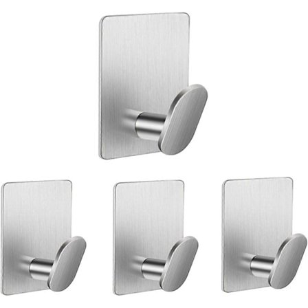 Liimattava seinäkoukku, itseliimautuva keittiöpyyhekoukku ruostumattomasta teräksestä, ei porausta, metalliseinät kylpyhuoneeseen takkien, kylpytakien