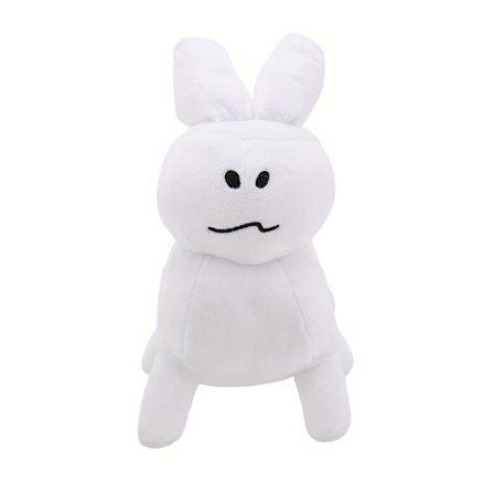 Forsaken Gubby Plyslegetøj - Blødt Kawaii Hvidt Udstoppede Dyr med Sorte Øjne & Mund, Sød Samlerobjekt Gave til Fans, Boligindretning eller Gave til (