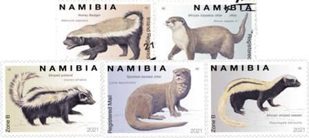 Namibia - Mårfamilien - Postfrisk sæt 5v