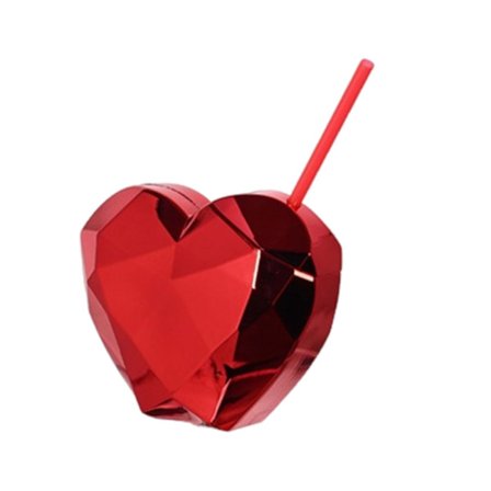 600ml Hjärtformad Halmkopp Elektropläterad Cocktailglas Blixt Discokula Kopp med Halm Dryckesvara Fest Bar Dekoration