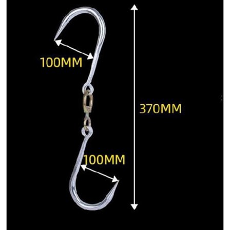 Köttkrok, multifunktionell hushållsgrillserie, kommersiell stor krok järnkrok (12 tjocka enskilda krokar (belastning 60-110 kg)),