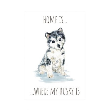 Louise Nisbet Home Is Where My Husky Is Print 40cm x 30cm Svart
