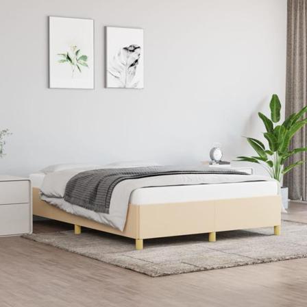 Vidaxl Sängram Gräddvit 140x200 Cm Tyg Kräm
