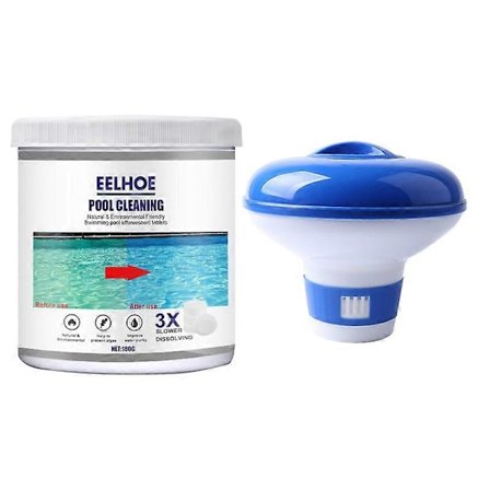1 Sett Klor Tabletter Rengjøring Vannkvalitet Pulver Langvarige Vedlikeholdstabletter for Utendørsbasseng Qinhai