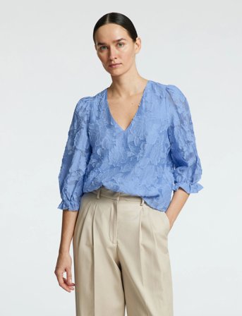 Selected Slfcathi-Sadie 3/4 Top Ff - Blue - 34