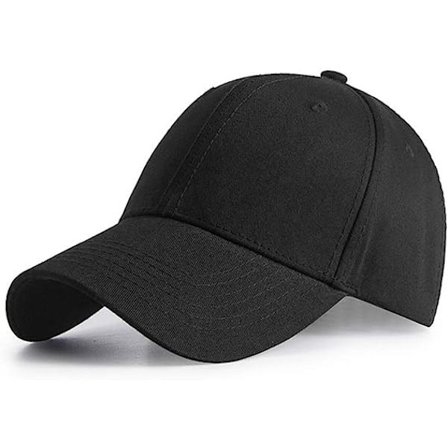 Sort baseball kasket Klassisk 6-panel sports kasket justerbar til mænd