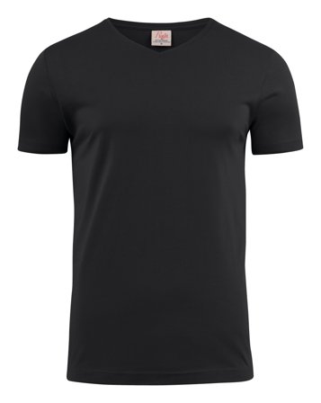 Printer Heavy V-neck T-paita Musta Musta, Vaatteet
