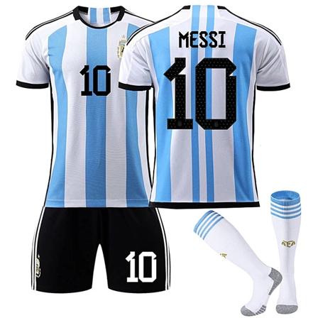 22/23 Ny säsong Landslag Hem Argentina MESSI Nr 10 Barn Jersey-paket Barn-18