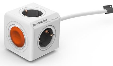 DesignNest PowerCube Extended Grenuttak 4 jordede uttak, ekskl. fjernsender, Stikkontakter & kabler