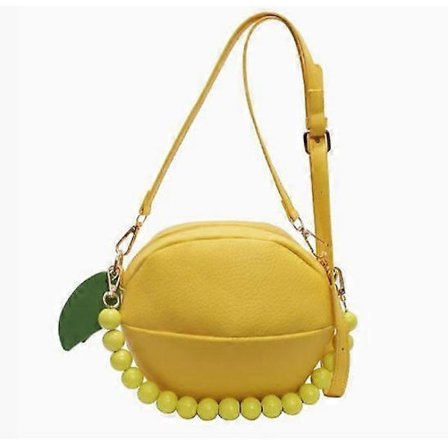 Sitron Crossbody Veske Dame Vintage Skulderveske Sommer Mote Håndveske med Friske Frukter Elementer for Shopping og Reise (FMY)