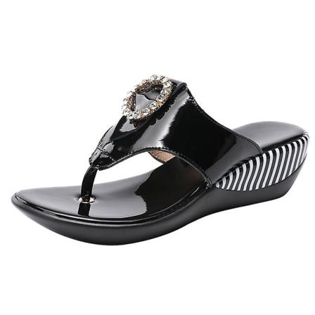 Dam sandaler i äkta läder sommar black 5