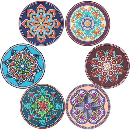 Gryteunderlag for varme gryter og panner, Vintage etnisk floral mandala silikon gryteunderlag - Multi-Use Great Heat Resistant Hot Pads for Kitchen 