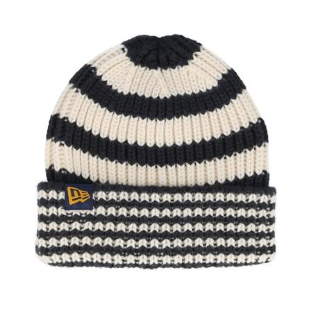New Era - Blu cuff Beanie - Ne Stripe Knit Beanie Navy/White Cuff @ Hatstore