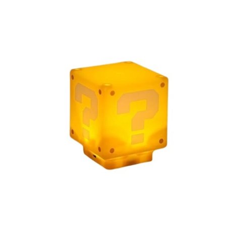 8 cm Super Mario Bros Lampe Spørgsmålstegn Brick Musik Nat Lys Lyd Usb Opladning Skrivebord Lys