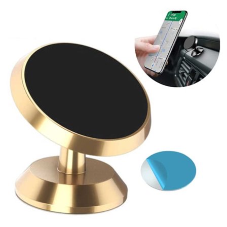 Mobilholder med magnet - Rotatabelt bilholderguld