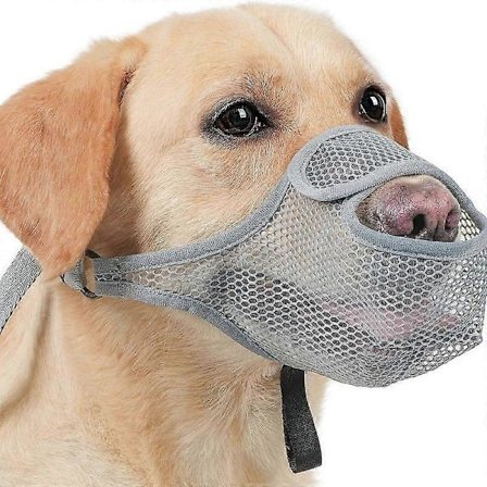 Hundekurv for store, mellomstore og små hunder, patentert nettingkurv for å forhindre biting, tygging og spising, myk munnbeskytter med 