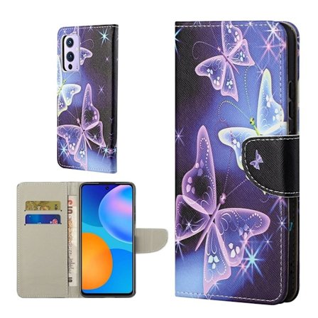 Wonderland OnePlus 9 Pro flip-etui - Glitrende Sommerfugl