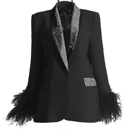 Langermet blazerjakke for kvinner, åpen front, kontorjakke, rosa