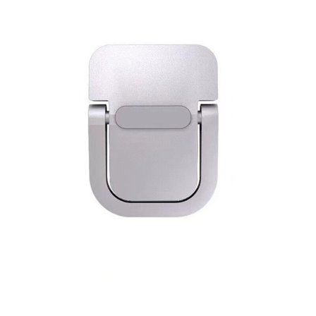 2-delt laptopstativ, sammenklappeligt stativ, selvklæbende computerstativ, ergonomisk og usynligt, kompatibelt med mange laptops (sølv)