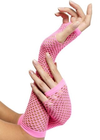 Vuxen: Nettinghansker Lange Rosa - Sexleker Vuxen: Rollespill