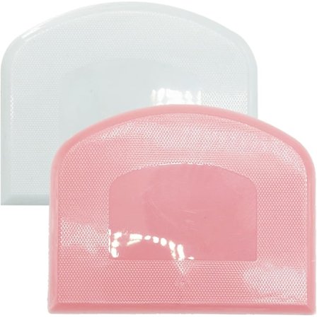 Sæt med 2 dejskrabere Skålskraber Plast Dejskraber Brødhakker Hjemmekøkken Værktøj Bageudstyr til bagning (Pink+Hvid)
