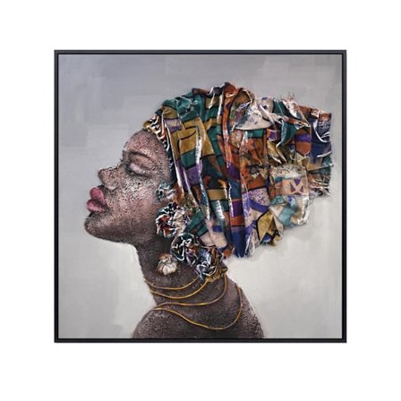 Abstrakti kasvitieteellinen canvas-taulu, 82x82cm, monivärinen